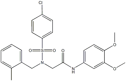 2-[[(4-chlorophenyl)sulfonyl](2-methylbenzyl)amino]-N-(3,4-dimethoxyphenyl)acetamide Structure