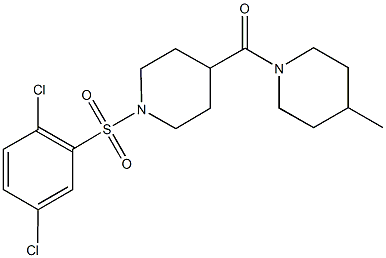 1-[(2,5-dichlorophenyl)sulfonyl]-4-[(4-methyl-1-piperidinyl)carbonyl]piperidine Struktur