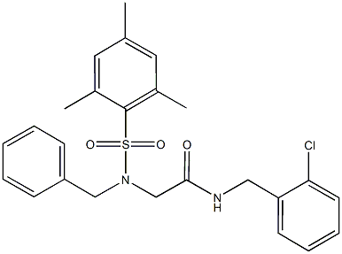 2-[benzyl(mesitylsulfonyl)amino]-N-(2-chlorobenzyl)acetamide Struktur