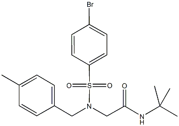 2-[[(4-bromophenyl)sulfonyl](4-methylbenzyl)amino]-N-(tert-butyl)acetamide,593262-68-1,结构式