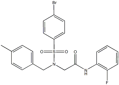 2-[[(4-bromophenyl)sulfonyl](4-methylbenzyl)amino]-N-(2-fluorophenyl)acetamide 结构式