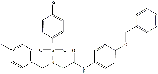 N-[4-(benzyloxy)phenyl]-2-[[(4-bromophenyl)sulfonyl](4-methylbenzyl)amino]acetamide Structure