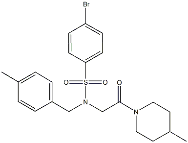 4-bromo-N-(4-methylbenzyl)-N-[2-(4-methylpiperidin-1-yl)-2-oxoethyl]benzenesulfonamide Structure