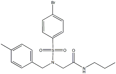 2-[[(4-bromophenyl)sulfonyl](4-methylbenzyl)amino]-N-propylacetamide 结构式