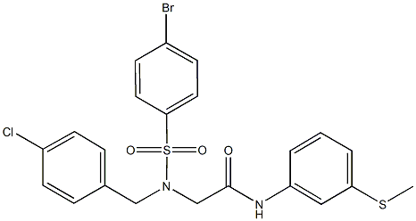 2-[[(4-bromophenyl)sulfonyl](4-chlorobenzyl)amino]-N-[3-(methylsulfanyl)phenyl]acetamide Structure