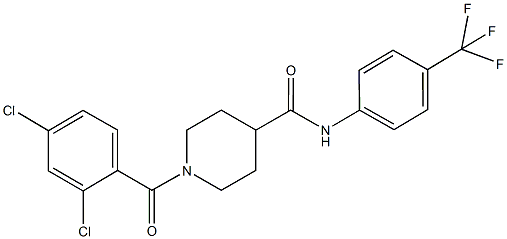 1-(2,4-dichlorobenzoyl)-N-[4-(trifluoromethyl)phenyl]-4-piperidinecarboxamide,593263-35-5,结构式