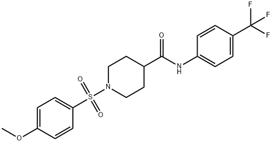 1-[(4-methoxyphenyl)sulfonyl]-N-[4-(trifluoromethyl)phenyl]-4-piperidinecarboxamide Struktur