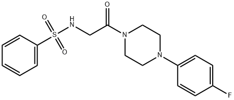 N-{2-[4-(4-fluorophenyl)-1-piperazinyl]-2-oxoethyl}benzenesulfonamide Struktur