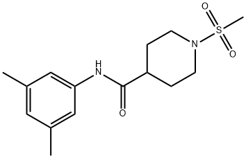 N-(3,5-dimethylphenyl)-1-(methylsulfonyl)-4-piperidinecarboxamide 化学構造式