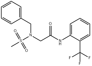 2-[benzyl(methylsulfonyl)amino]-N-[2-(trifluoromethyl)phenyl]acetamide,593263-94-6,结构式