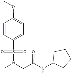 N-cyclopentyl-2-[[(4-methoxyphenyl)sulfonyl](methyl)amino]acetamide Structure