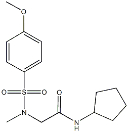 N-cyclopentyl-2-[[(4-methoxyphenyl)sulfonyl](methyl)amino]acetamide 化学構造式