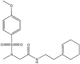 N-[2-(1-cyclohexen-1-yl)ethyl]-2-[[(4-methoxyphenyl)sulfonyl](methyl)amino]acetamide 化学構造式