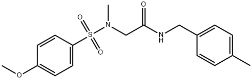 2-[[(4-methoxyphenyl)sulfonyl](methyl)amino]-N-(4-methylbenzyl)acetamide 化学構造式