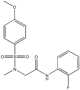 N-(2-fluorophenyl)-2-[[(4-methoxyphenyl)sulfonyl](methyl)amino]acetamide 结构式