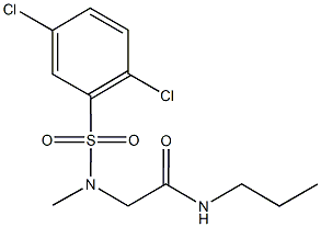 2-[[(2,5-dichlorophenyl)sulfonyl](methyl)amino]-N-propylacetamide,593264-52-9,结构式