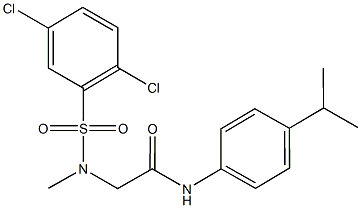 2-[[(2,5-dichlorophenyl)sulfonyl](methyl)amino]-N-(4-isopropylphenyl)acetamide Structure
