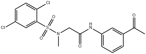 593264-67-6 N-(3-acetylphenyl)-2-[[(2,5-dichlorophenyl)sulfonyl](methyl)amino]acetamide