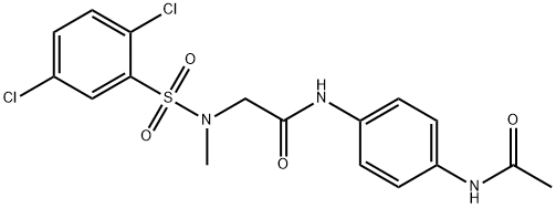 N-[4-(acetylamino)phenyl]-2-[[(2,5-dichlorophenyl)sulfonyl](methyl)amino]acetamide 结构式