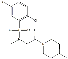 2,5-dichloro-N-methyl-N-[2-(4-methyl-1-piperidinyl)-2-oxoethyl]benzenesulfonamide|