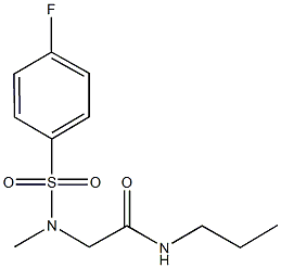 2-[[(4-fluorophenyl)sulfonyl](methyl)amino]-N-propylacetamide Struktur