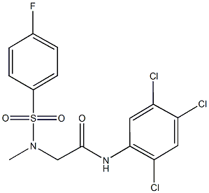 2-[[(4-fluorophenyl)sulfonyl](methyl)amino]-N-(2,4,5-trichlorophenyl)acetamide Structure