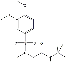 N-(tert-butyl)-2-[[(3,4-dimethoxyphenyl)sulfonyl](methyl)amino]acetamide 结构式