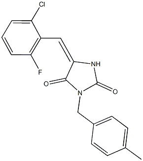 5-(2-chloro-6-fluorobenzylidene)-3-(4-methylbenzyl)-2,4-imidazolidinedione|