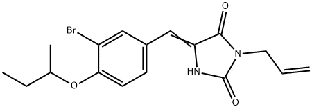 3-allyl-5-(3-bromo-4-sec-butoxybenzylidene)-2,4-imidazolidinedione Structure