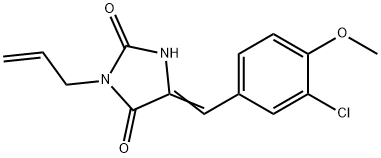 3-allyl-5-(3-chloro-4-methoxybenzylidene)-2,4-imidazolidinedione 结构式