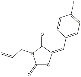 3-allyl-5-(4-iodobenzylidene)-1,3-thiazolidine-2,4-dione,593265-86-2,结构式