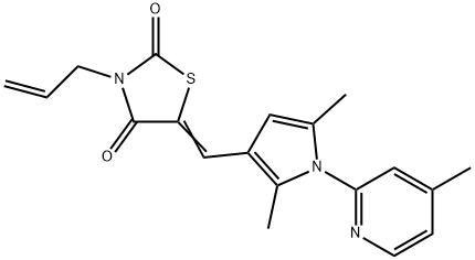 3-allyl-5-{[2,5-dimethyl-1-(4-methyl-2-pyridinyl)-1H-pyrrol-3-yl]methylene}-1,3-thiazolidine-2,4-dione Struktur