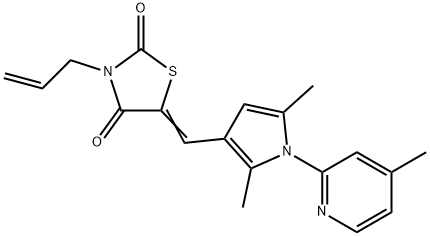 3-allyl-5-{[2,5-dimethyl-1-(4-methyl-2-pyridinyl)-1H-pyrrol-3-yl]methylene}-1,3-thiazolidine-2,4-dione Structure