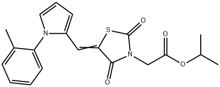 isopropyl (5-{[1-(2-methylphenyl)-1H-pyrrol-2-yl]methylene}-2,4-dioxo-1,3-thiazolidin-3-yl)acetate Structure