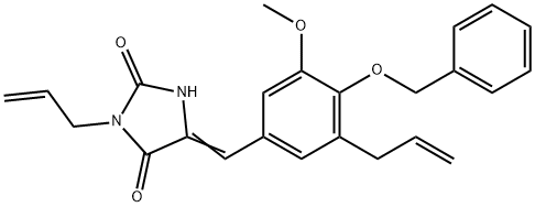 3-allyl-5-[3-allyl-4-(benzyloxy)-5-methoxybenzylidene]-2,4-imidazolidinedione Structure