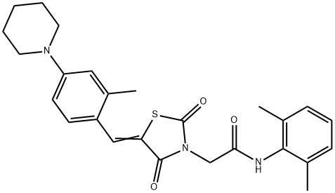 N-(2,6-dimethylphenyl)-2-{5-[2-methyl-4-(1-piperidinyl)benzylidene]-2,4-dioxo-1,3-thiazolidin-3-yl}acetamide|