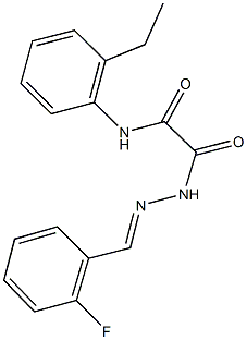 N-(2-ethylphenyl)-2-[2-(2-fluorobenzylidene)hydrazino]-2-oxoacetamide 结构式