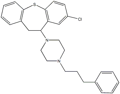 1-(8-chloro-10,11-dihydrodibenzo[b,f]thiepin-10-yl)-4-(3-phenylpropyl)piperazine,59698-56-5,结构式