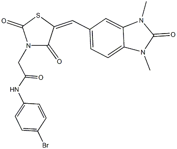 597545-96-5 N-(4-bromophenyl)-2-{5-[(1,3-dimethyl-2-oxo-2,3-dihydro-1H-benzimidazol-5-yl)methylene]-2,4-dioxo-1,3-thiazolidin-3-yl}acetamide