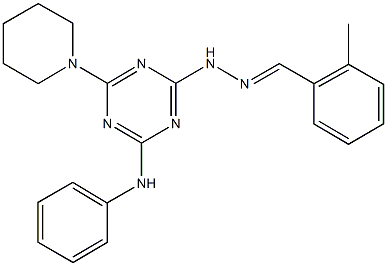2-methylbenzaldehyde [4-anilino-6-(1-piperidinyl)-1,3,5-triazin-2-yl]hydrazone,597546-27-5,结构式
