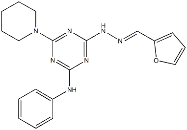 2-furaldehyde [4-anilino-6-(1-piperidinyl)-1,3,5-triazin-2-yl]hydrazone,597546-28-6,结构式