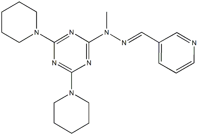 nicotinaldehyde [4,6-di(1-piperidinyl)-1,3,5-triazin-2-yl](methyl)hydrazone,597546-29-7,结构式