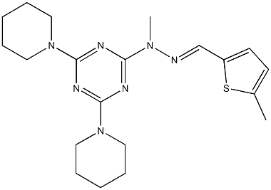 5-methyl-2-thiophenecarbaldehyde [4,6-di(1-piperidinyl)-1,3,5-triazin-2-yl](methyl)hydrazone 化学構造式