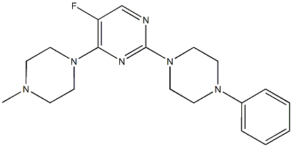 5-fluoro-4-(4-methyl-1-piperazinyl)-2-(4-phenyl-1-piperazinyl)pyrimidine Structure