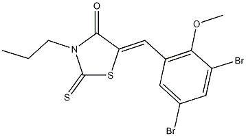 5-(3,5-dibromo-2-methoxybenzylidene)-3-propyl-2-thioxo-1,3-thiazolidin-4-one 结构式