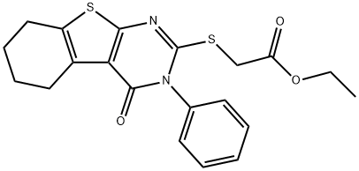 ethyl [(4-oxo-3-phenyl-3,4,5,6,7,8-hexahydro[1]benzothieno[2,3-d]pyrimidin-2-yl)sulfanyl]acetate Structure