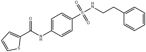 N-(4-{[(2-phenylethyl)amino]sulfonyl}phenyl)-2-thiophenecarboxamide 化学構造式