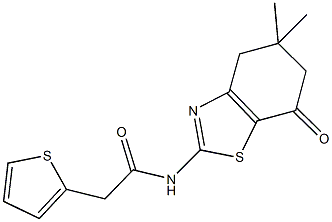 N-(5,5-dimethyl-7-oxo-4,5,6,7-tetrahydro-1,3-benzothiazol-2-yl)-2-(2-thienyl)acetamide Structure