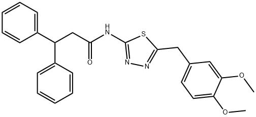 N-[5-(3,4-dimethoxybenzyl)-1,3,4-thiadiazol-2-yl]-3,3-diphenylpropanamide Structure