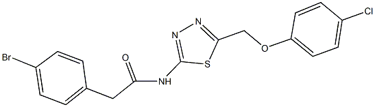2-(4-bromophenyl)-N-{5-[(4-chlorophenoxy)methyl]-1,3,4-thiadiazol-2-yl}acetamide 化学構造式